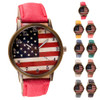 2017 Unisex Men Watches Luxury Watch Women American Flag pattern Leather Band Analog Vogue Wrist Quartz Watches montre relogio