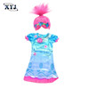 2017 Trolls Clothes Carnival Costumes Kids Dress For Girls Trolls Poppy Baby Dress Party Clothing Dress+Hair Accessories