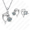 2017 Trendy Dolphine Design Pendant 925 Sterling Silver Fine Jewelry Necklace Earring For Women Wedding Set Gifts