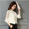 2017 Top Women's Shirt Blouse Ruffles Collar Blouses Chiffon Tunic Tops Blusa Long Sleeve Big Size Clothes for Women