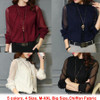 2017 Top Women's Shirt Blouse Ruffles Collar Blouses Chiffon Tunic Tops Blusa Long Sleeve Big Size Clothes for Women