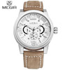 2017 Top Luxury Brand MEGIR Sports Watches Men's Quartz Chronograph Big Dial Clock Leather Wrist Watch relogio masculino relojes