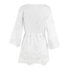 2017 Summer White Lace Blouse Women Elegant Half Sleeve Hollow Out Long Beach Tunic Blouses Shirts Casual Ruffles Hem Office Top