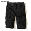 2017 Summer Thin Black White Denim Shorts Male Straight Knee Length Trousers Men's lightweight Short Ripped Jeans For Men