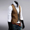 LANZOOM 2017 Brand fashion men suit vest waistcoat good quality false double layer sleeveless slim fit dress vests mens size 2XL