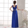 LANSITINA Satin Floor-Length Bridesmaid Gown Cheap A-Line Beading Pleat Zipper Back Party Prom Dresses Junior Bridesmaid Dresses