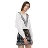 LANGSTAR Women Embroidered Skirt Vintage Pencil Short Skirts Womens High Waist Black Boho Mini Casual Floral Embroidery Skirt