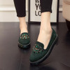 LALA IKAI Women Flats Loafers Rhinestone Flat Shoes Women Slip on Shoes for Women Suede Leather 60A0301-5