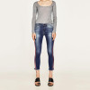 LALA IKAI Side Stripe Skinny Jeans Women Stretch High Waist Ankle Length Fashion Tassel Denim Boyfriend Jeans Female KWA0322-5