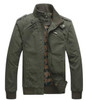 Jacket Men Casual jackets cotton washed coats Army Military Mens Stand collar Outerwear jaqueta masculina Coat parka