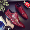 Jack Willden Plus Size 38-48 Luxury Pointed Toe Oxford Men's Brogue Dress Derby Shoes Carved Leather Mens Party Wedding Shoes
