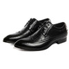 Jack Willden Plus Size 38-48 Luxury Pointed Toe Oxford Men's Brogue Dress Derby Shoes Carved Leather Mens Party Wedding Shoes