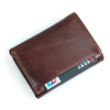 J.M.D Genuine Leather Men's RFID Blocking Leather Trifold Wallet Credit Card Holder With Secure ID Window R-8105Q