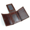 J.M.D Genuine Leather Men's RFID Blocking Leather Trifold Wallet Credit Card Holder With Secure ID Window R-8105Q