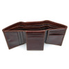 J.M.D Genuine Leather Men's RFID Blocking Leather Trifold Wallet Credit Card Holder With Secure ID Window R-8105Q