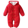 IYEAL Thick Warm Infant Baby Rompers Winter Clothes Newborn Baby Boy Girl Knitted Sweater Jumpsuit Hooded Kid Toddler Outerwear