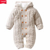 IYEAL Thick Warm Infant Baby Rompers Winter Clothes Newborn Baby Boy Girl Knitted Sweater Jumpsuit Hooded Kid Toddler Outerwear