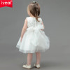 IYEAL Baby Girl Pageant Wedding Dresses + Hat Infant Princess Little Girls 1 Year Birthday Party Dress Newborn Christening Gowns