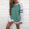 IYAEGE T Shirt Women 2018 Summer Long Sleeve Striped Tshirt Women Tops Basic Tees Baseball T Shirt Pullover Tee Shirt Femme 5XL