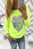 IYAEGE Fashion Women Cotton Blouses Tops O Neck Sequin Heart Shape Blusas Ropa Mujer Long Sleeve Blouse Casual Female Shirts