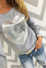 IYAEGE Fashion Women Cotton Blouses Tops O Neck Sequin Heart Shape Blusas Ropa Mujer Long Sleeve Blouse Casual Female Shirts