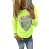 IYAEGE Fashion Women Cotton Blouses Tops O Neck Sequin Heart Shape Blusas Ropa Mujer Long Sleeve Blouse Casual Female Shirts