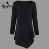 AZULINA Plus Size Two Tone Asymmetric Women Tops T-Shirts Casual O Neck Long Sleeves Causal Ladies Tops Big Size Women Clothing