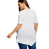 AZULINA Plus Size Cat Print Asymmetric T-Shirt Women Ladies Short Sleeves Long T Shirts Womens Tops Big Size Summer Casual Top