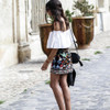 AZULINA Embroidery Skirt Women Cotton Floral High Waist Black Casual Female Short Spring Summer Vintage Mini Ethnic Boho Skirts