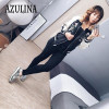 AZULINA Embroidery Floral Bomber Jacket Autumn Spring Women Flower Baseball Souvenir Basic Jackets Female Casual 2017 Black Soft