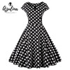 AZULINA 50s polka dot vintage retro women dress short sleeve o neck female casual a line vestido robe femme big plus size 4XL
