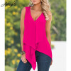 Awaytr Fascinating Summer Women Blouse Loose Shirt Deep V Neck Irregular Hem Chiffon Sleeveless Blouse Female Plus Size Shirt Awaytr Fascinating Summer Women Blouse Loose Shirt Deep V Neck Irregular Hem Chiffon Sleeveless Blouse Female Plus Size Shirt