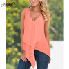 Awaytr Fascinating Summer Women Blouse Loose Shirt Deep V Neck Irregular Hem Chiffon Sleeveless Blouse Female Plus Size Shirt Awaytr Fascinating Summer Women Blouse Loose Shirt Deep V Neck Irregular Hem Chiffon Sleeveless Blouse Female Plus Size Shirt