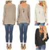 Autumn Women Knitted Sweaters Winter Sexy Backless Lace Up Sweater Fashion Pullovers Long Sleeve Loose Tops WS2199O