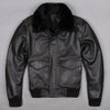 Cowhide for air force pilot leather jacket men's clothing fur collar outerwear autumn and winter genuine leather motorcycle