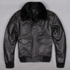 Cowhide for air force pilot leather jacket men's clothing fur collar outerwear autumn and winter genuine leather motorcycle