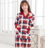Couples pyjamas long-sleeved cotton men sleepwear large size spring and autumn clothing home cute plaid women pajamas XXXL