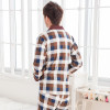 Couples pyjamas long-sleeved cotton men sleepwear large size spring and autumn clothing home cute plaid women pajamas XXXL