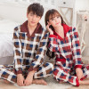 Couples pyjamas long-sleeved cotton men sleepwear large size spring and autumn clothing home cute plaid women pajamas XXXL