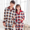 Couples pyjamas long-sleeved cotton men sleepwear large size spring and autumn clothing home cute plaid women pajamas XXXL