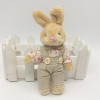 Couple Bear Rabbit Plush Toys 2017 Floral Cloth Teddy Bear Rabbit Bunny Dolls Key Bag Pendants Lovers Friends Gift 11cm 1 Pair