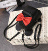 COUGINM New Mini Backpack Female Bag Quality PU Leather Women Backpacks Korean Version Of Cute Ears Sweet Bowknot College Style