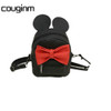 COUGINM New Mini Backpack Female Bag Quality PU Leather Women Backpacks Korean Version Of Cute Ears Sweet Bowknot College Style