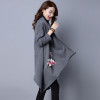 Cotton Trench Coat Women Embroidery Kimono Spring Long Trench Coat Long Sleeve Poncho Flora Kimono Outwear Ethnic Clothing