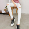 2017 High Elastic imitate Skinny Jeans Womens High Waist Torn Jeans Ripped Hole Knee Skinny Pencil Pants Slim Capris For Women