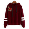 2017 Fsdhion Autumn Winter Fleece Floral Embroidery Harajuku Print Pullover Thick Loose Women Hoodies Sweatshirts Female Casual