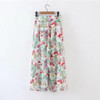 2017 Flower print Wide Leg Pants With Sashes Woman Vintage High waist Floral Ankle Length Trousers Femme Casual loose Pants