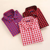 Brand Casual Plaid Women Shirts Blouses Ladies Collar Tops Plus Size Blusas Femininas Red Long sleeve Plaid Shirts Women 2016