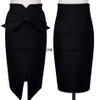 Bow High Waist Pencil Skirt Black Red Knee Length Spring 2018 Women Skirts Casual Tight Womens Bodycon Skirt Plus Size Saia