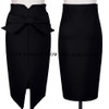 Bow High Waist Pencil Skirt Black Red Knee Length Spring 2018 Women Skirts Casual Tight Womens Bodycon Skirt Plus Size Saia